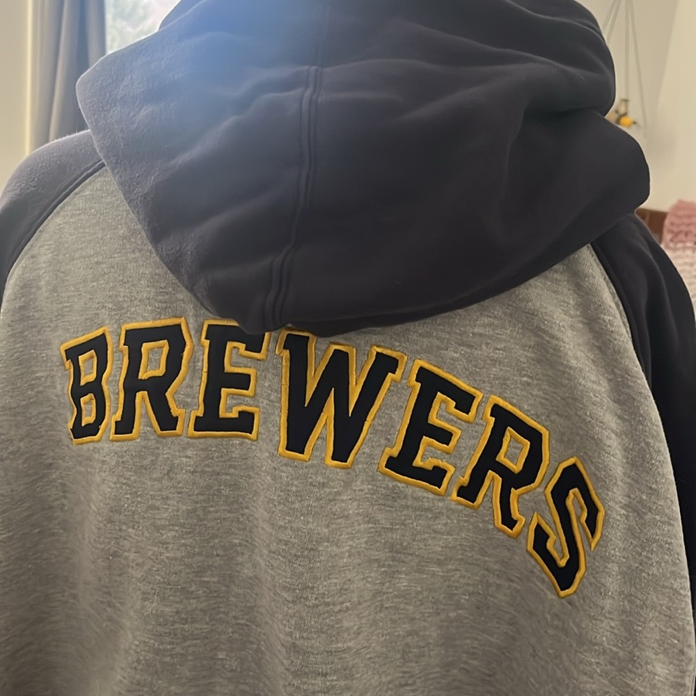 Milwaukee Brewers Embroidered Zip Up Hoodie - Picture 2 of 2
